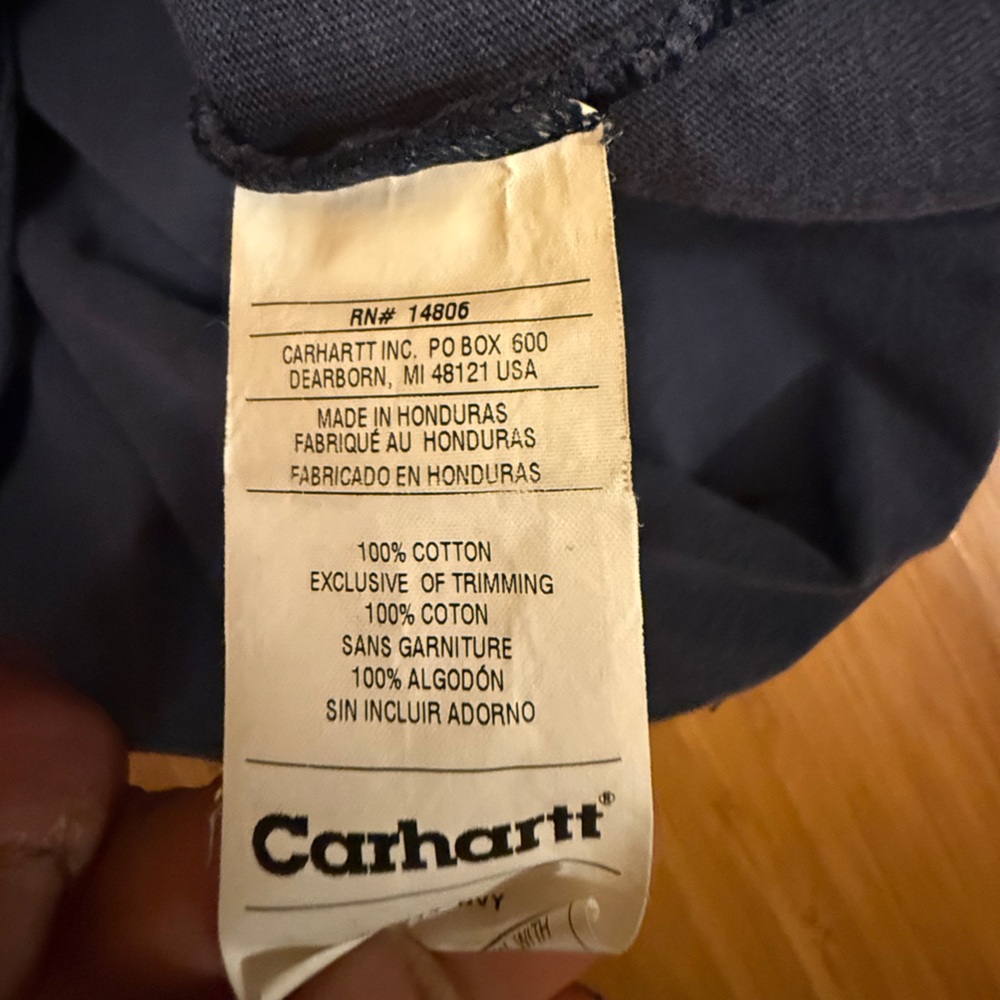 Carhartt Vintage Navy Logo Crewneck Men's Long Sleeve Top - Picture 5 of 5